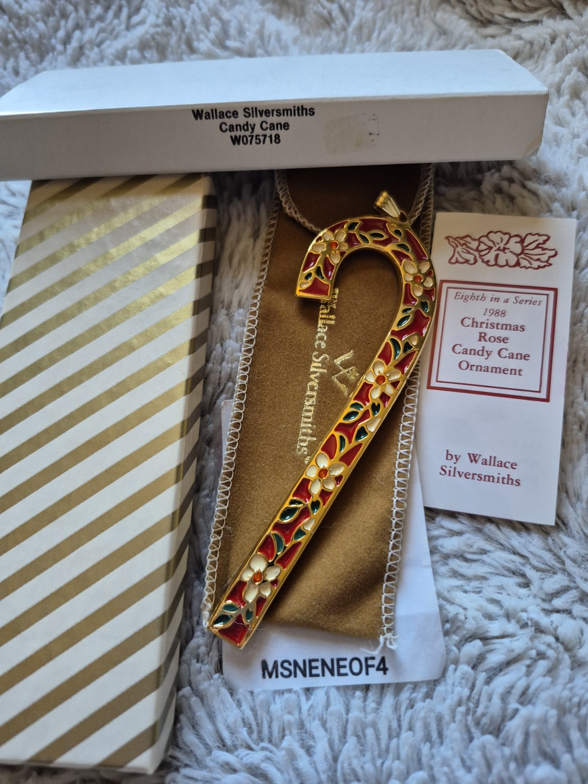 Complete 1988 Wallace Candy Cane Ornament