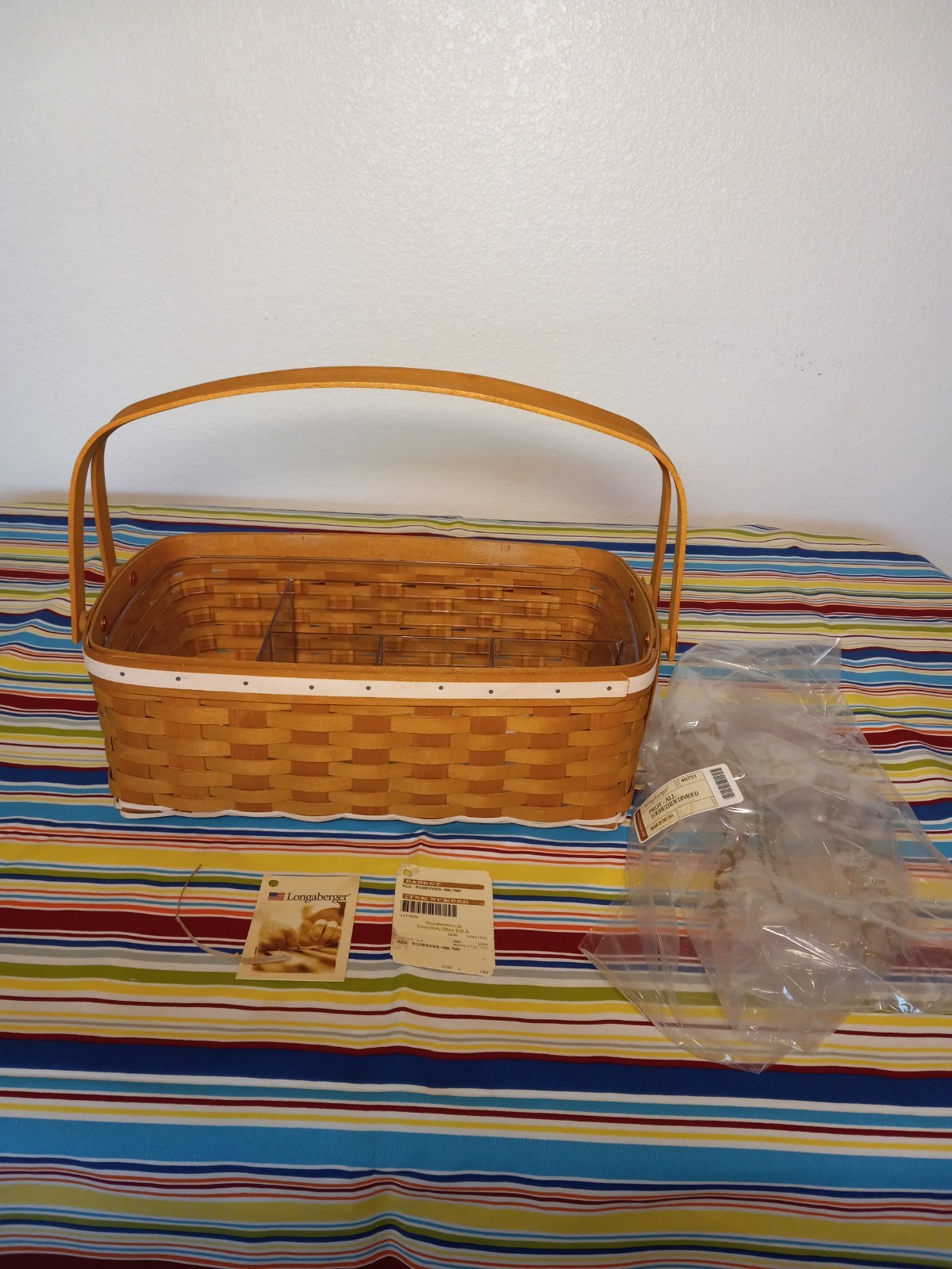 Longaberger NEW 2010 Mint with Tag All Together Basket and Protector
