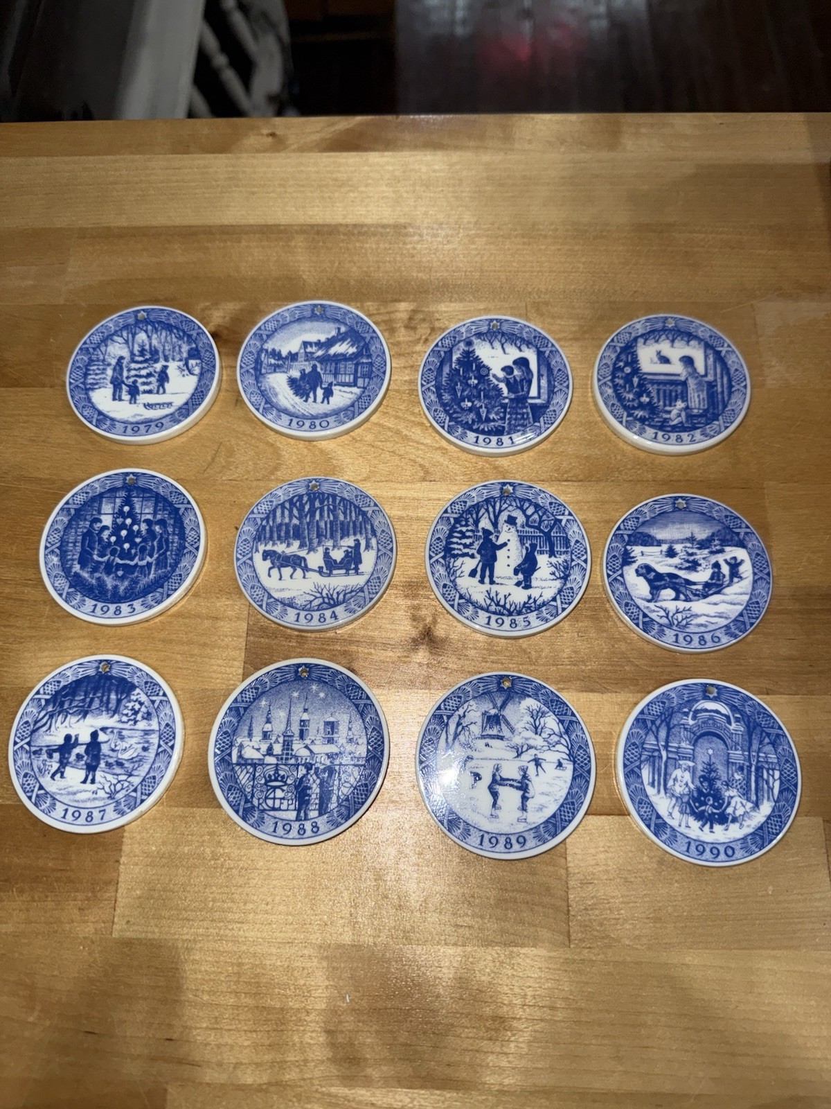 Vtg Lot of 12 Royal Copenhagen Denmark Porcelain Christmas Ornaments 1979-1990 Vtg Lot of 12 Royal Copenhagen Denmark Porcelain Christmas Ornaments 1979-1990