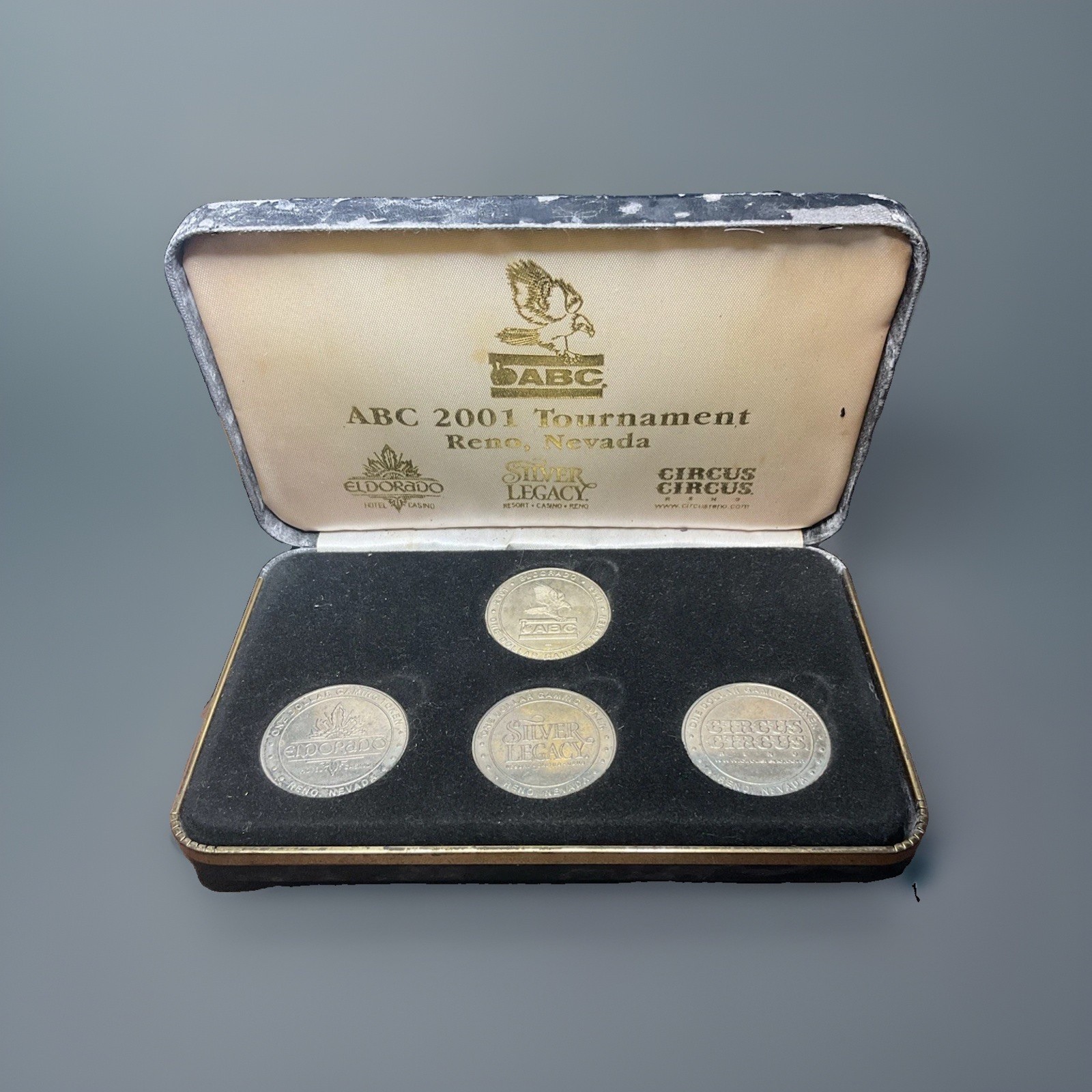 4 CASINO GAMMING DOLLAR TOKENS 2004 RENO ABC Championships Circus Dorado Legacy 4 CASINO GAMMING DOLLAR TOKENS 2004 RENO ABC Championships Circus Dorado Legacy