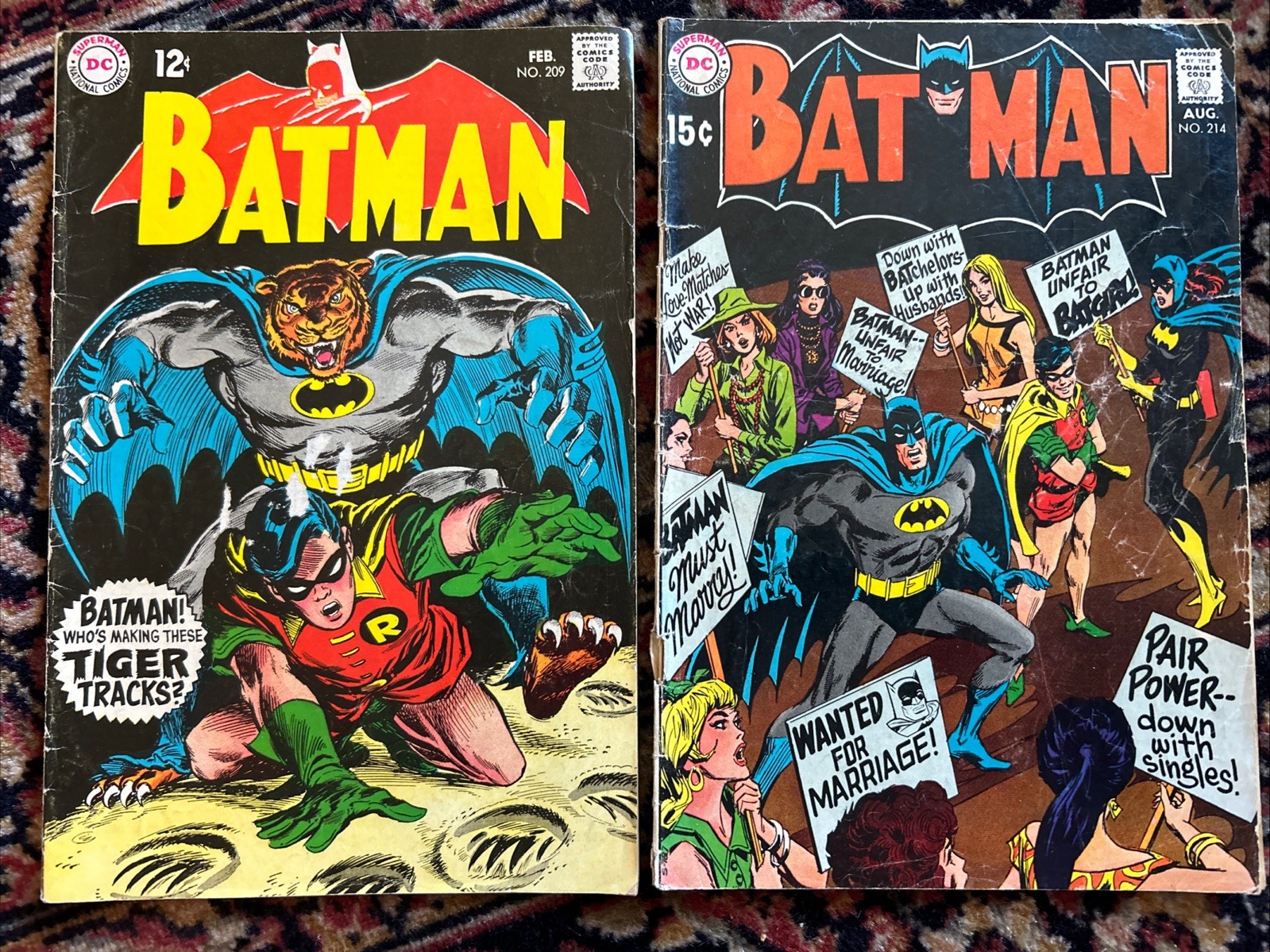 Batman #209 & 214 (DC Comics, 1969) Silver Age, Lo-Grade