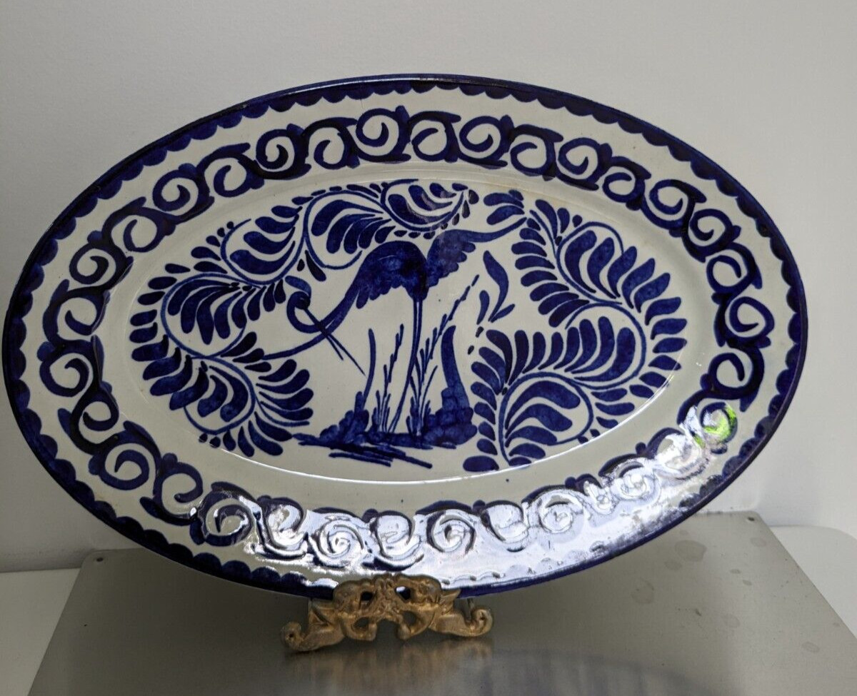 Vintage Anfora (Mexico) Blue and White Platter for Pottery Barn
