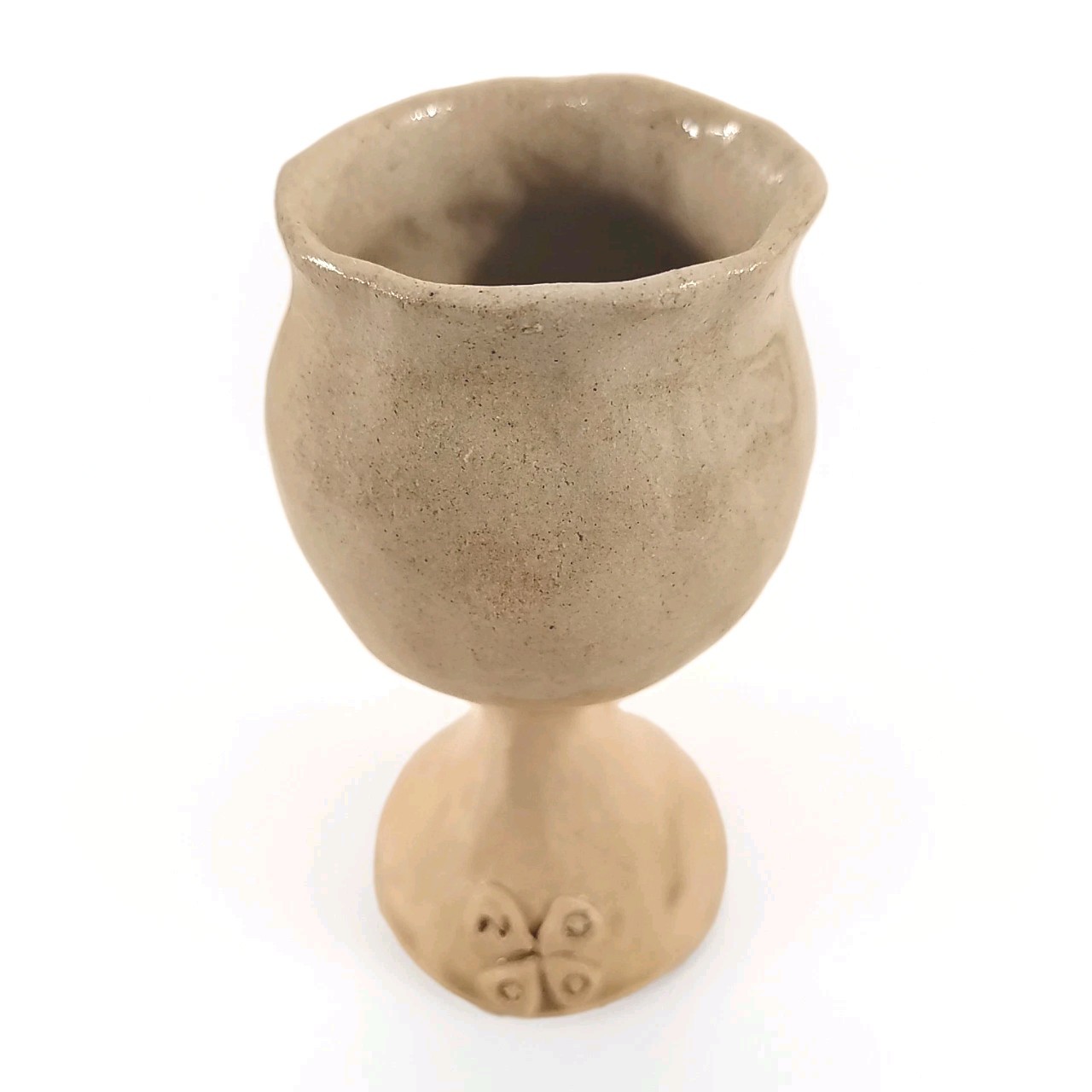 Junko Japanese Art Pottery Rustic Goblet Planter Cup Vintage
