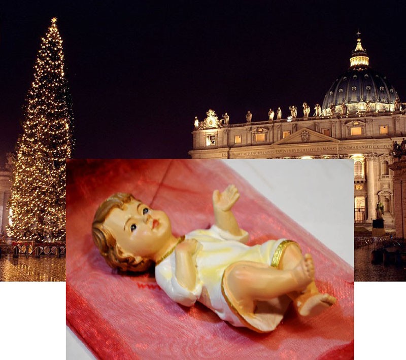 Rare Christmas Day POPE LEO Blessed BABY JESUS for NATIVITY Display, COA - Gift