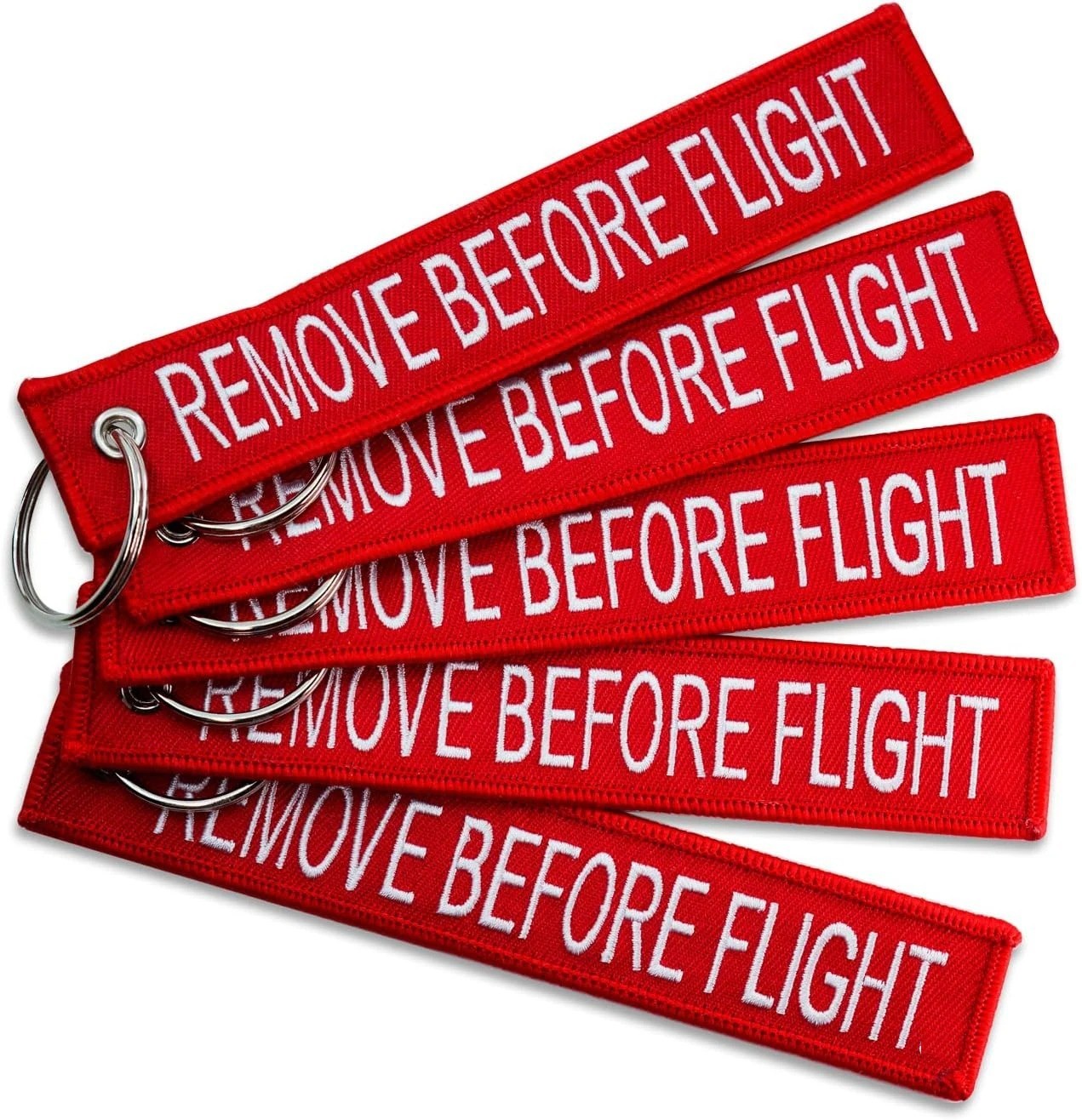 3PCS Aviation Remove Before Flight Keychain – Double Sided Embroidered Jet Tag