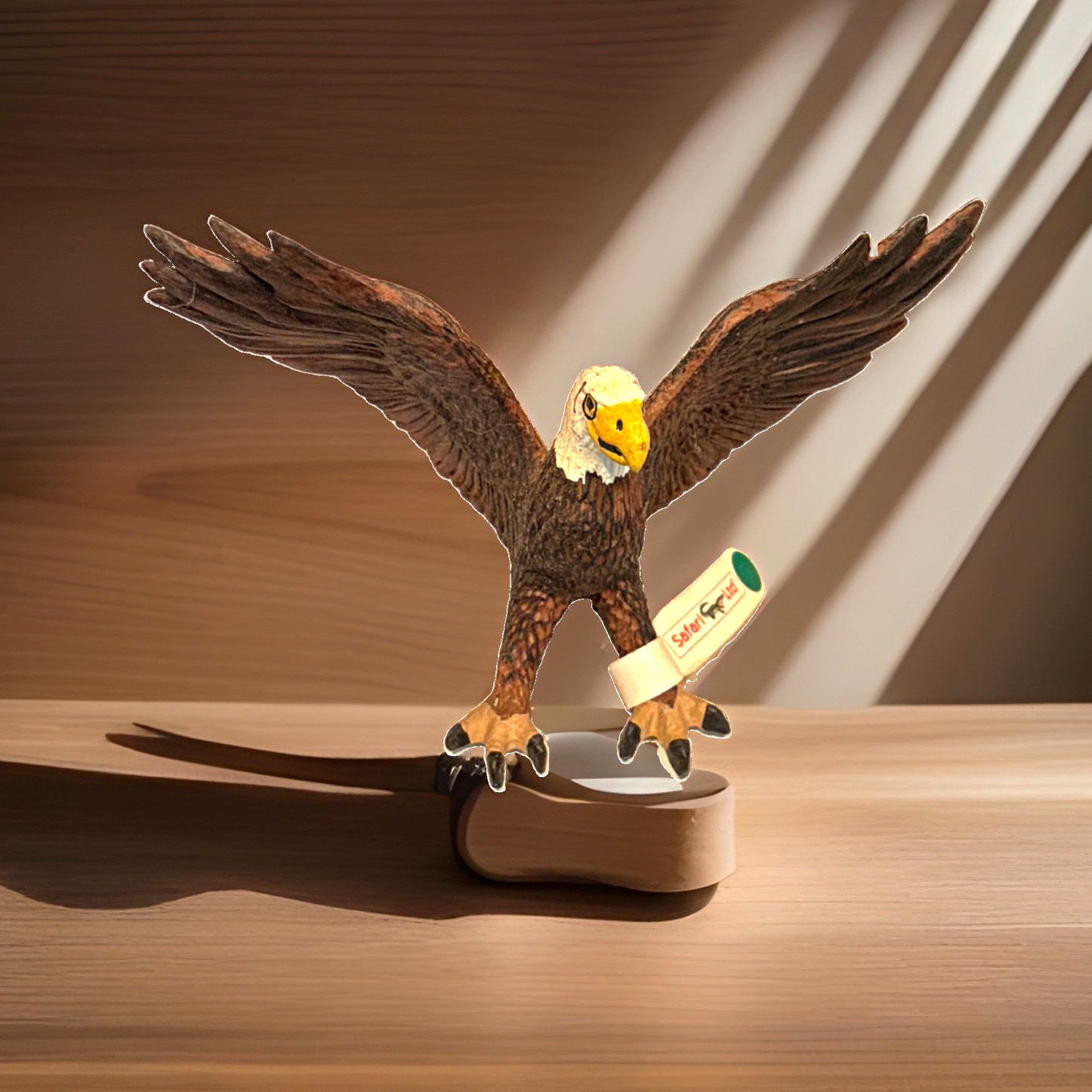Safari Ltd Bald Eagle Bird Figurine with Spread Wings Brown/White