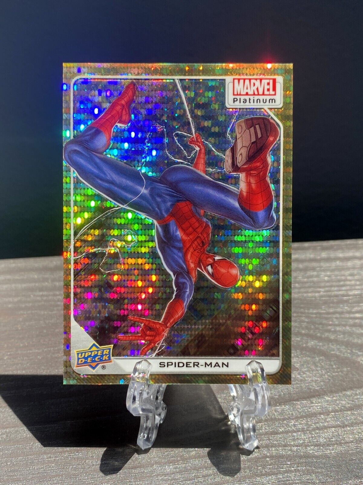 2023 Upper Deck Marvel Platinum Seismic Gold #61 Spider-Man 07/10