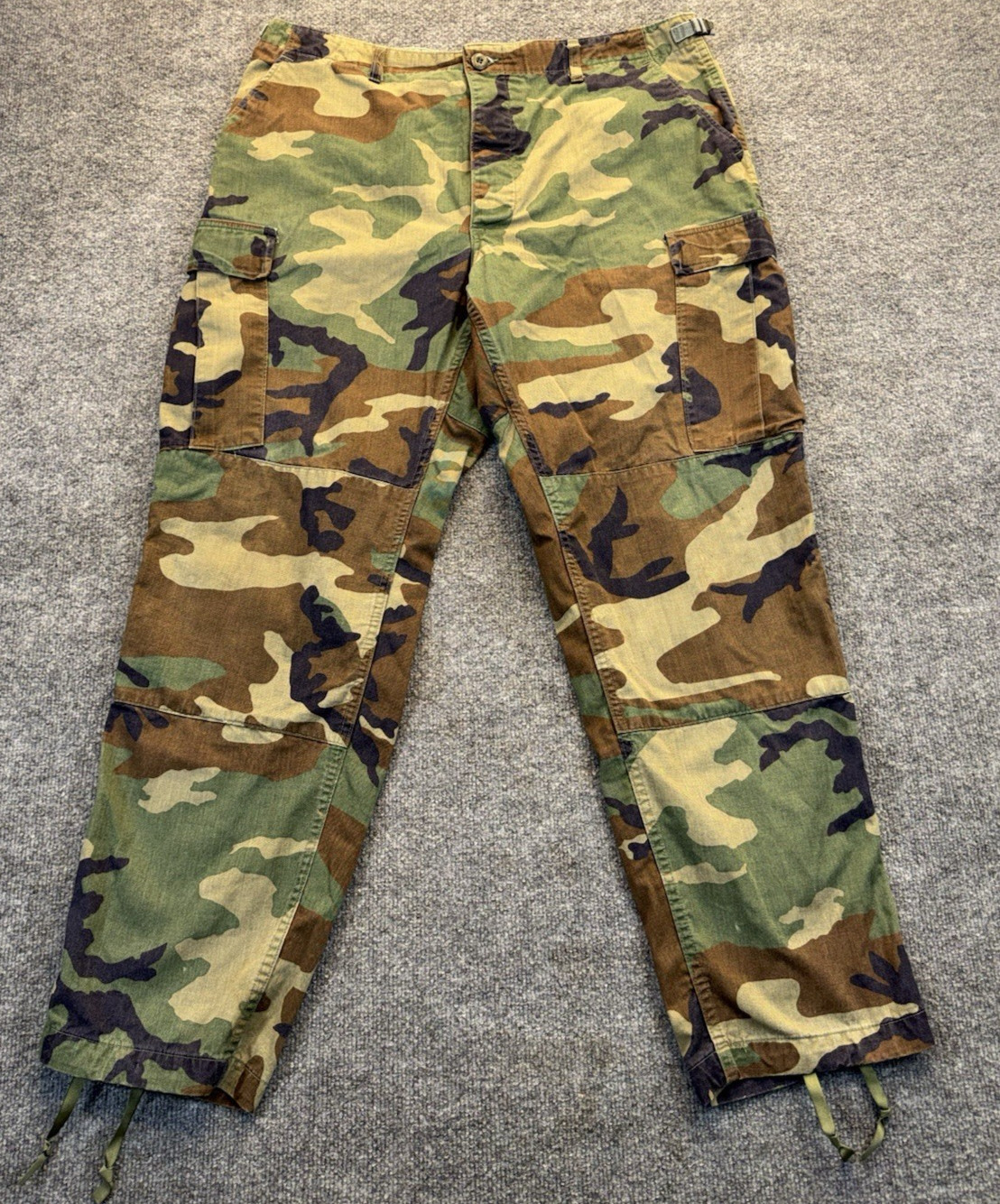 Vintage US Army Woodland Camo BDU Cargo Pants Large Regular Propper Military