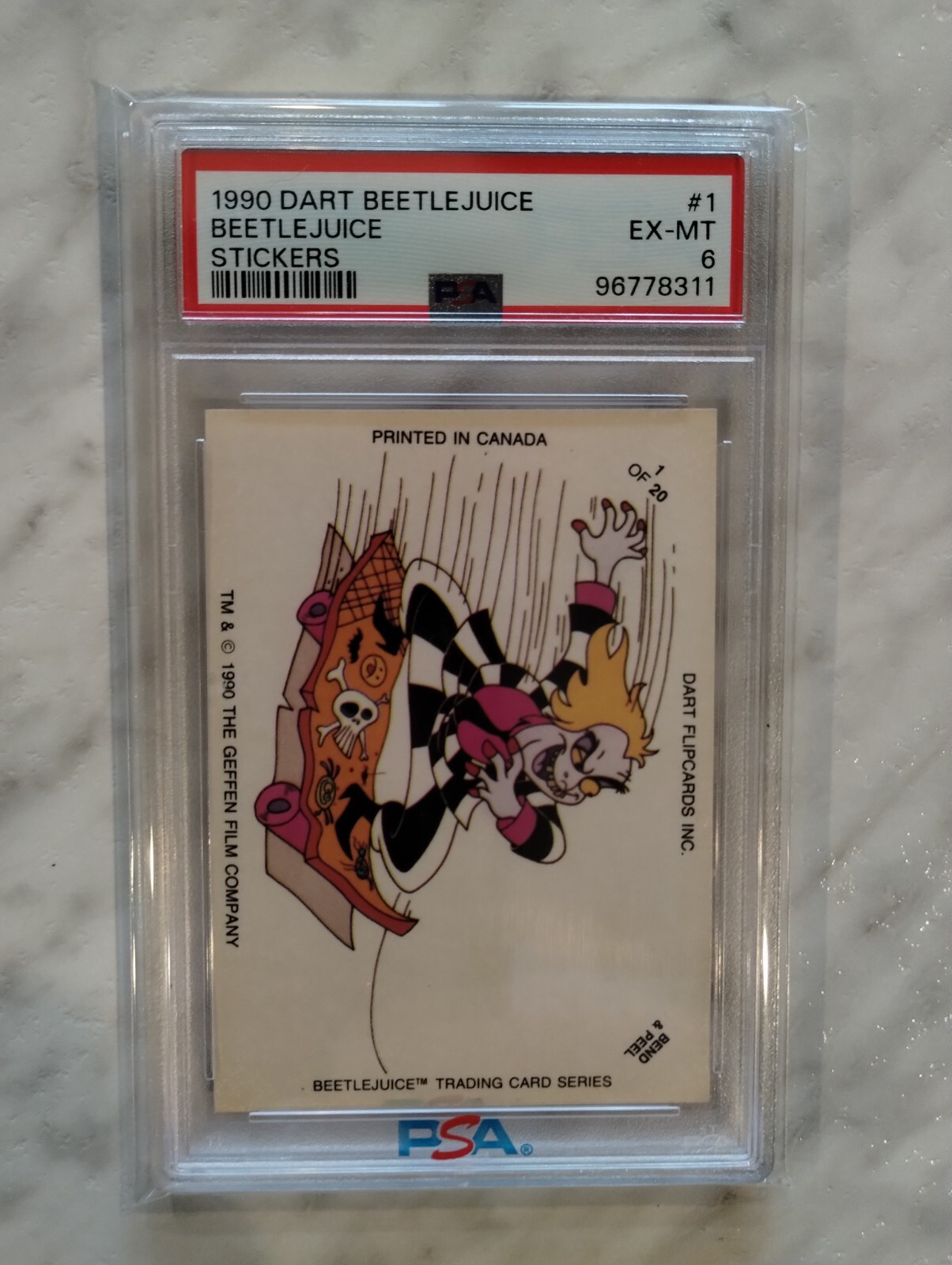 1990 Dart Beetlejuice Stickers #1 PSA 6 None Higher