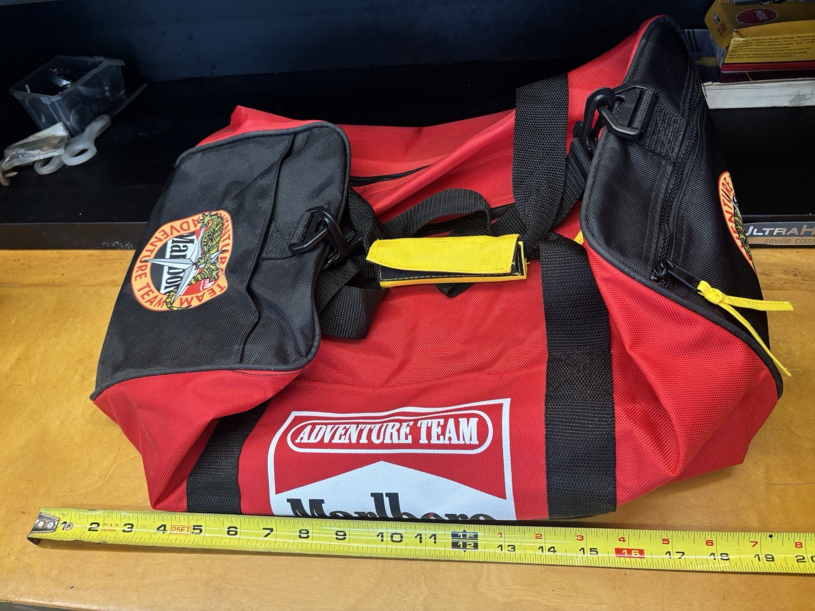 Vtg Promotional Marlboro Adventure Team Large Heavy Duty Gym / Duffel Bag 20x9.5