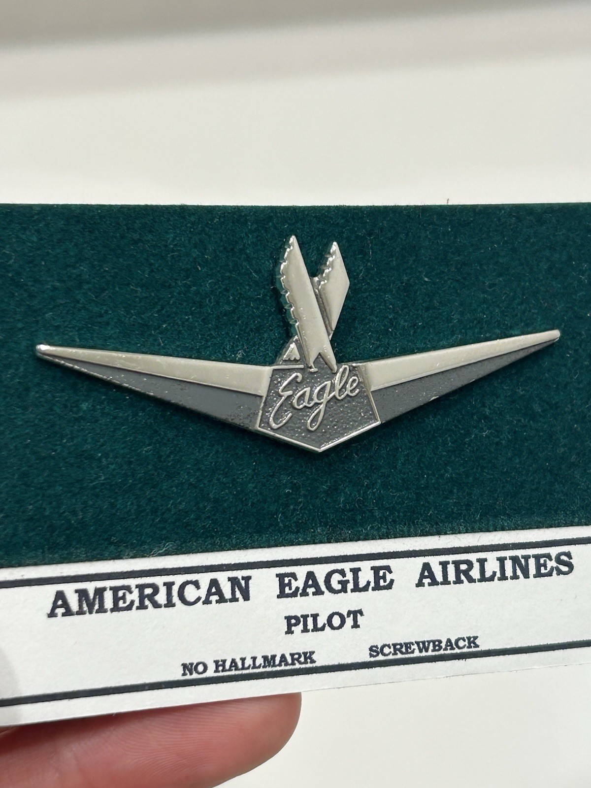 Vintage American Eagle Airlines Pilot Wings Pin Screwback Regional Badge 3