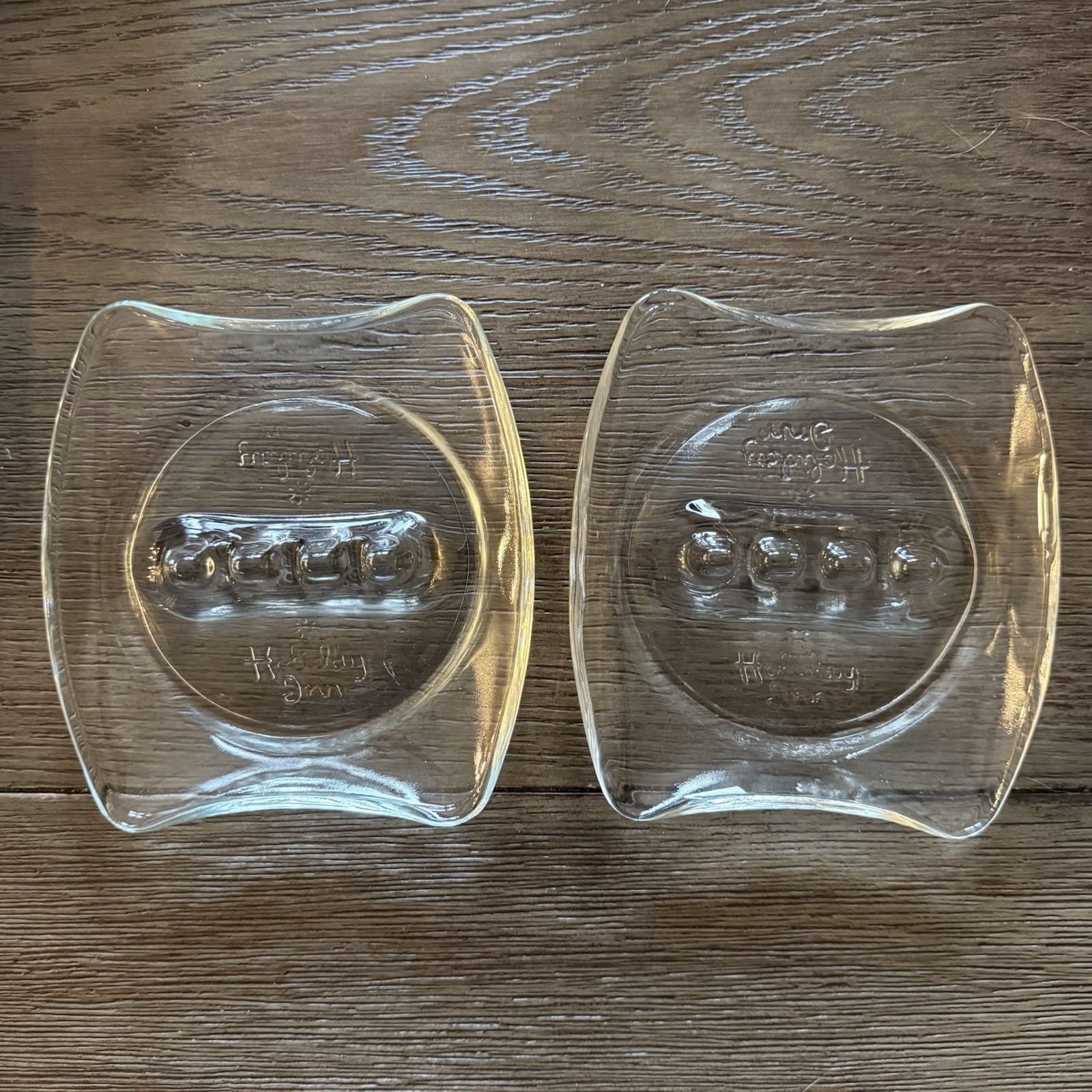 Vintage HOLIDAY INN Ashtray Hotel Advertising Embossed Letters 1970\'s Set of 2