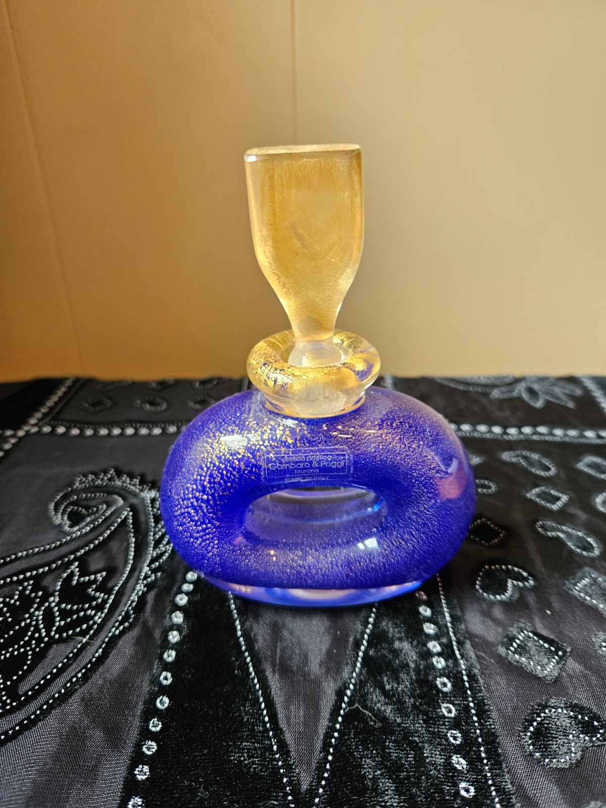 Gambaro & Poggi blue aventurine perfume bottle and stopper