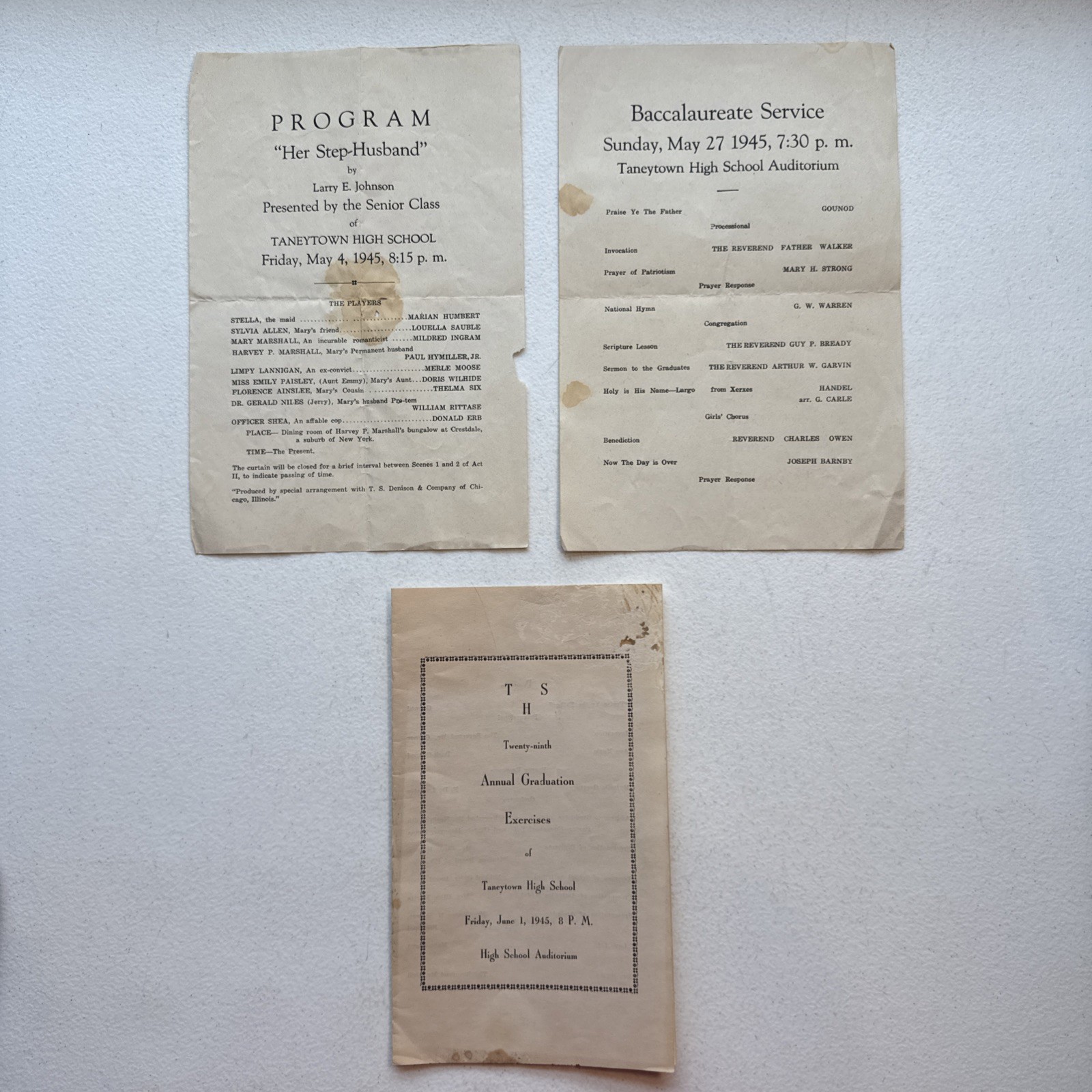 Lot Of 3 Taneytown High school, Taneytown, Maryland School Programs Lot Of 3 Taneytown High school, Taneytown, Maryland School Programs