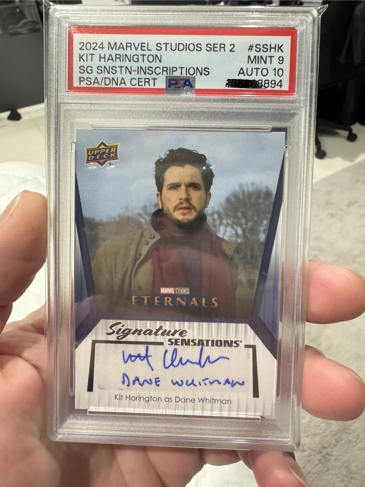 Upper Deck 2024 Marvel Studios Series 2 Eternals Kit Harington Auto 10 PSA 9 Upper Deck 2024 Marvel Studios Series 2 Eternals Kit Harington Auto 10 PSA 9