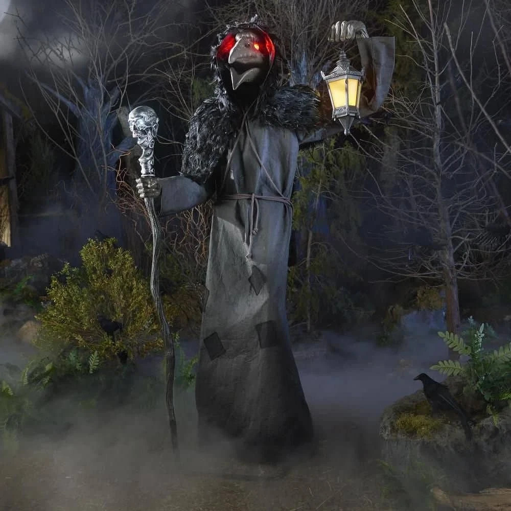 6.5 Ft Animated LED Raven Halloween Animatronic Outdoor Yard Decor 6.5 Ft Animated LED Raven Halloween Animatronic Outdoor Yard Decor