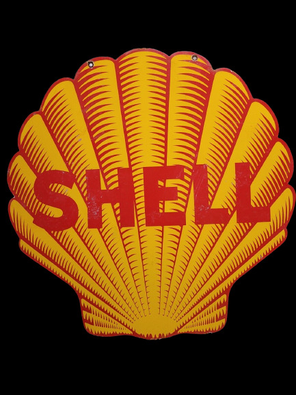 PORCELIAN SHELL ENAMEL SIGN SIZE 30X30 INCHES DOUBLE SIDED
