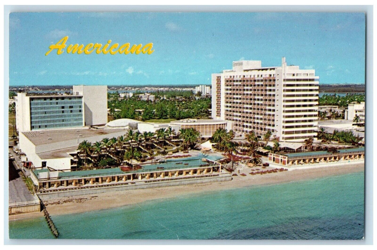c1960\'s Americana Hotel, Miami Beach Florida FL Vintage Unposted Postcard