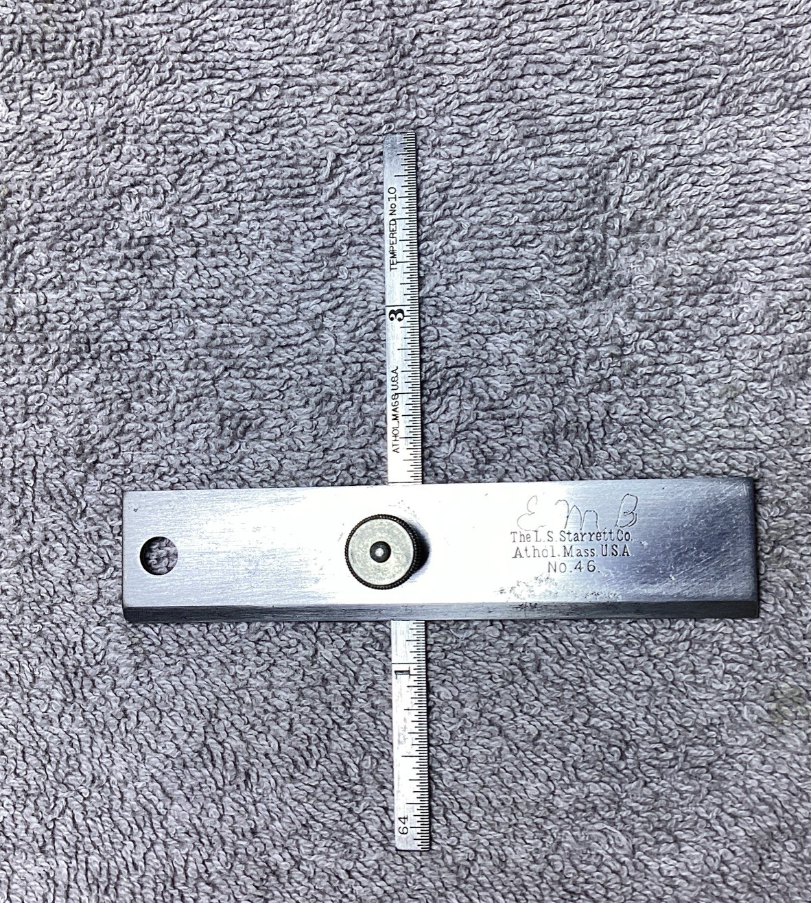 VTG. STARRETT NO.46 DEPTH GAUGE WITH 3” RULE