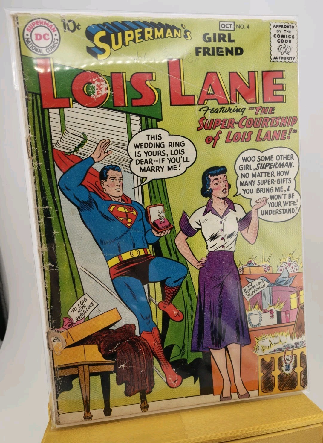 Superman\'s Girlfriend Lois Lane #4 Oct 1958 DC Curt Swan Wedding Ring Cover