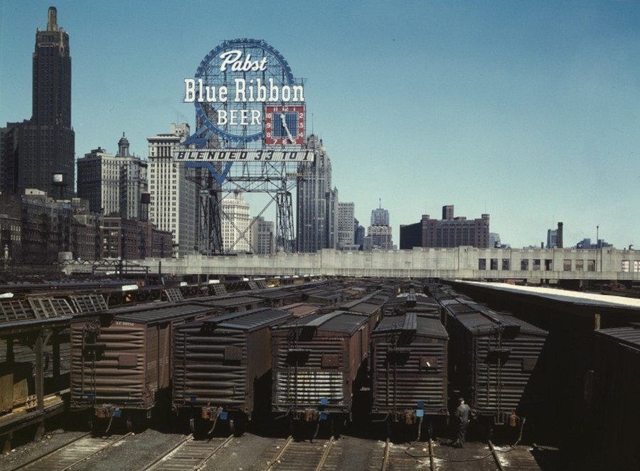 South Water Street freight depot of the Illinois Central, Chicago 1943 8.5 x 11