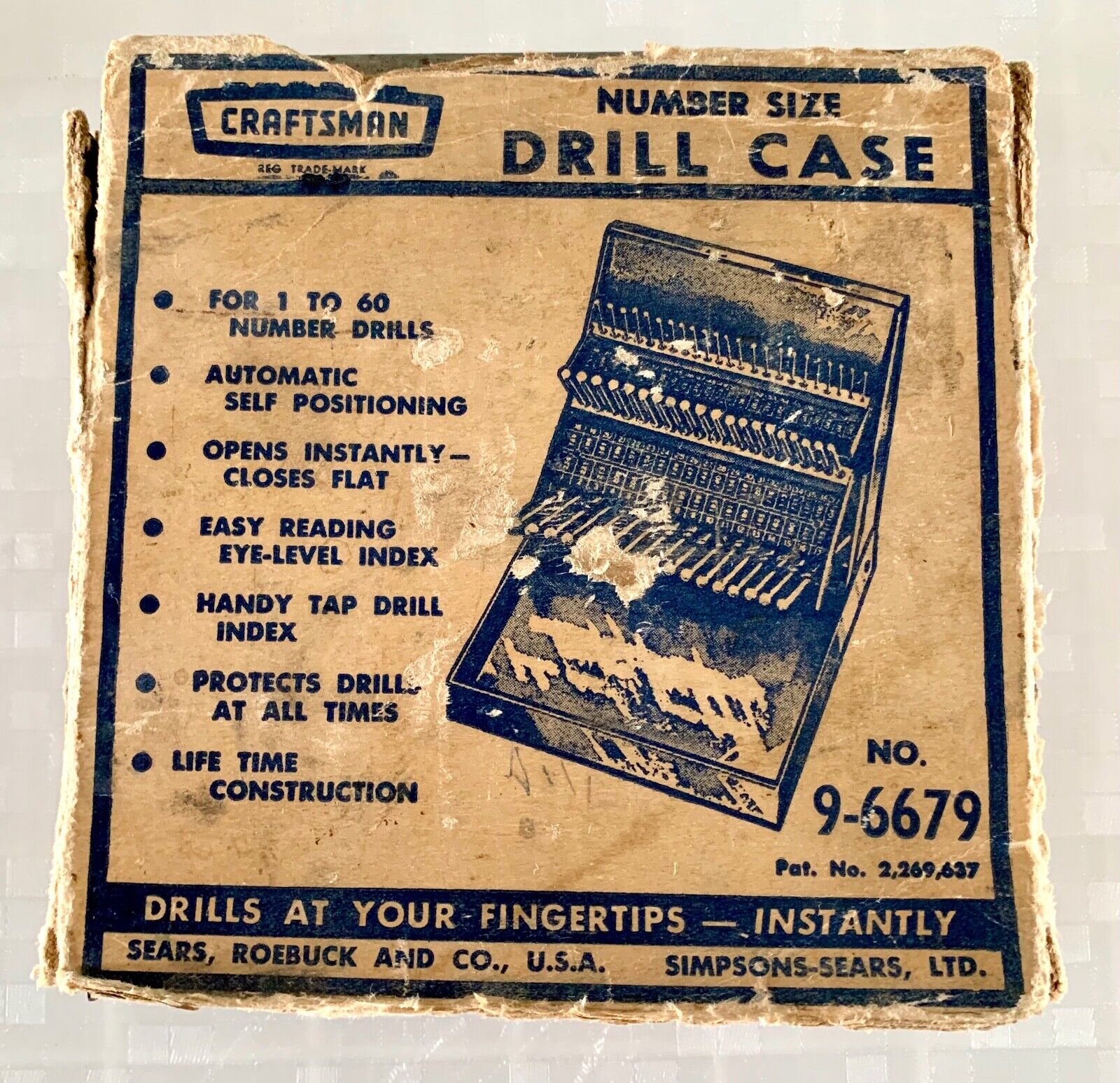 Craftsman Sears Roebuck Vintage Drill Case No. 9-6679