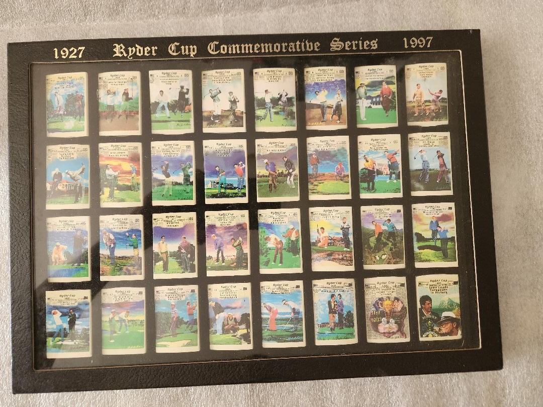 1927-1997 Ryder Cup Commemorative Series Matchbook Collection Framed Shadow Box