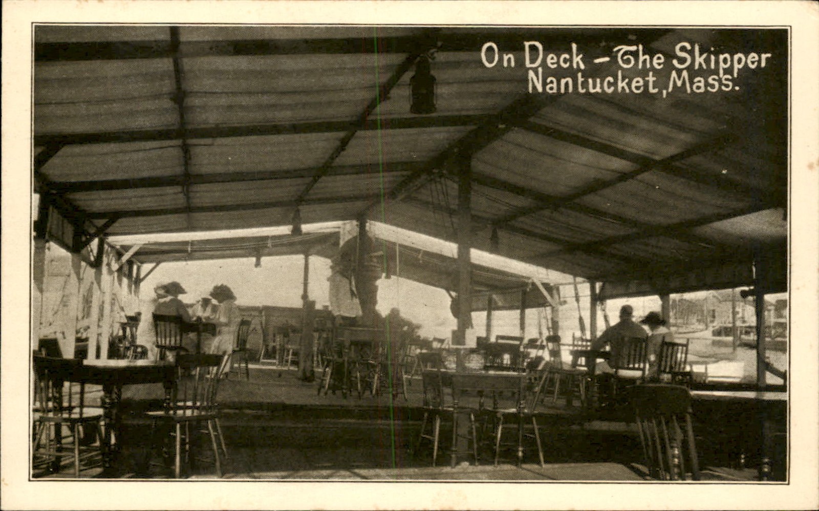 Nantucket MA Restaurant Interior The Skipper c1920s-30s Vintage Postcard bhn
