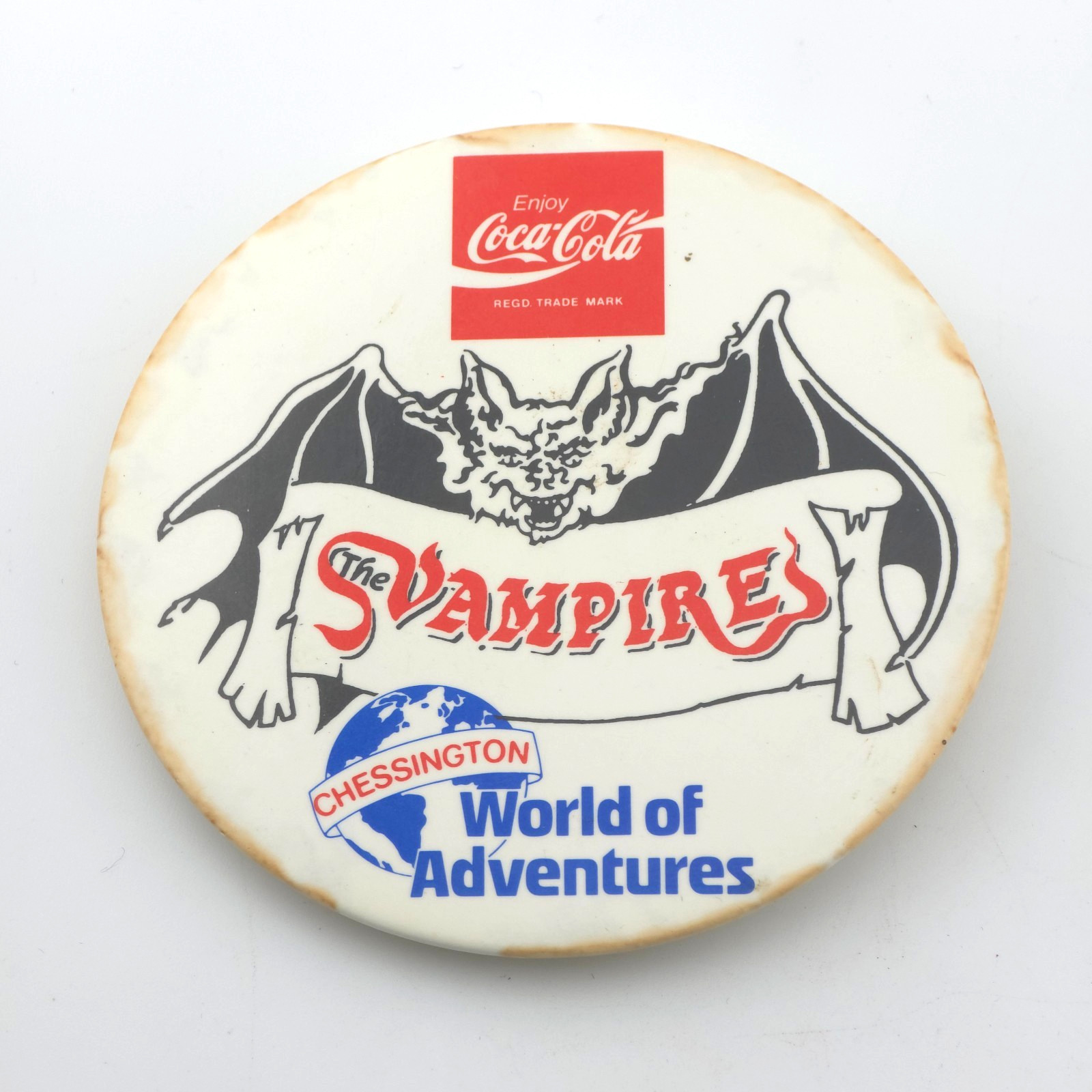 Chessington World of Adventures Vintage Vampire Pin Badge Coca Cola 3
