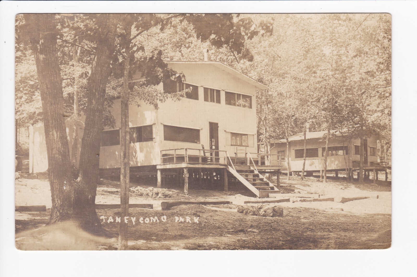 Cottages In Campground Taneycomo Park Branson Missouri RPPC Real Photo Postcard Cottages In Campground Taneycomo Park Branson Missouri RPPC Real Photo Postcard