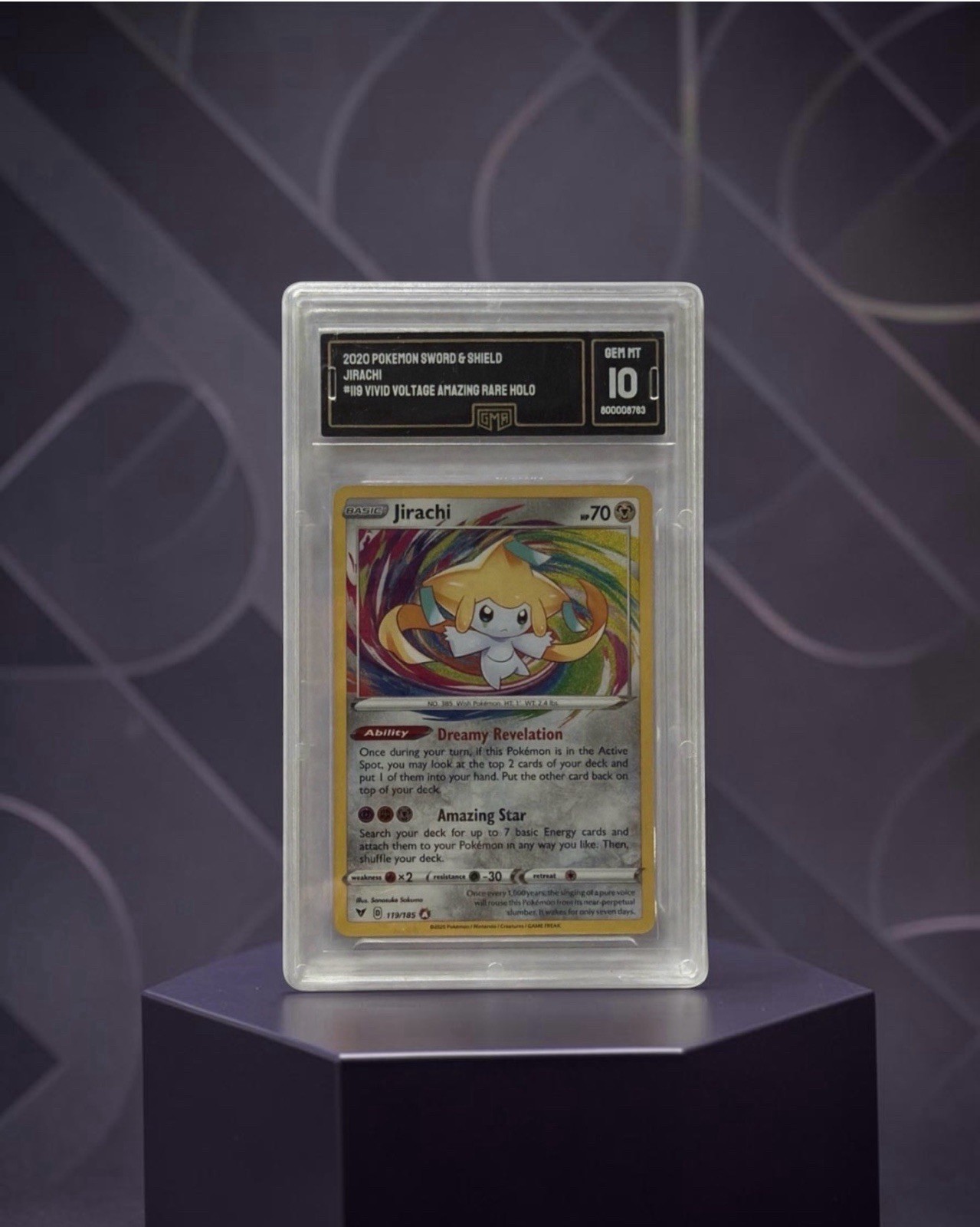 2020 Pokemon Vivid Voltage Jirachi Amazing Rare 119/185 GMA 10 GEM MINT