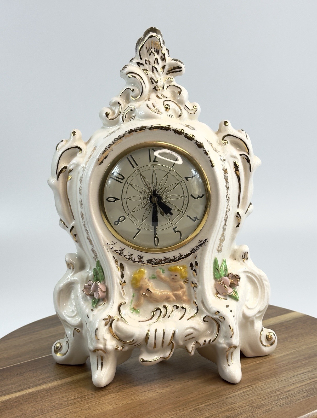 Vintage Lanshire Electric Mantle Clock Made In USA (Works)