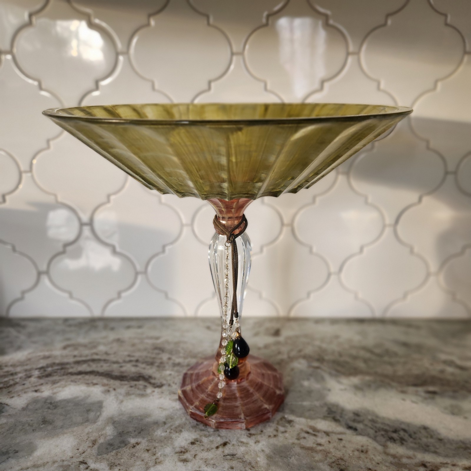 Italian Crystal Pedestal bowl