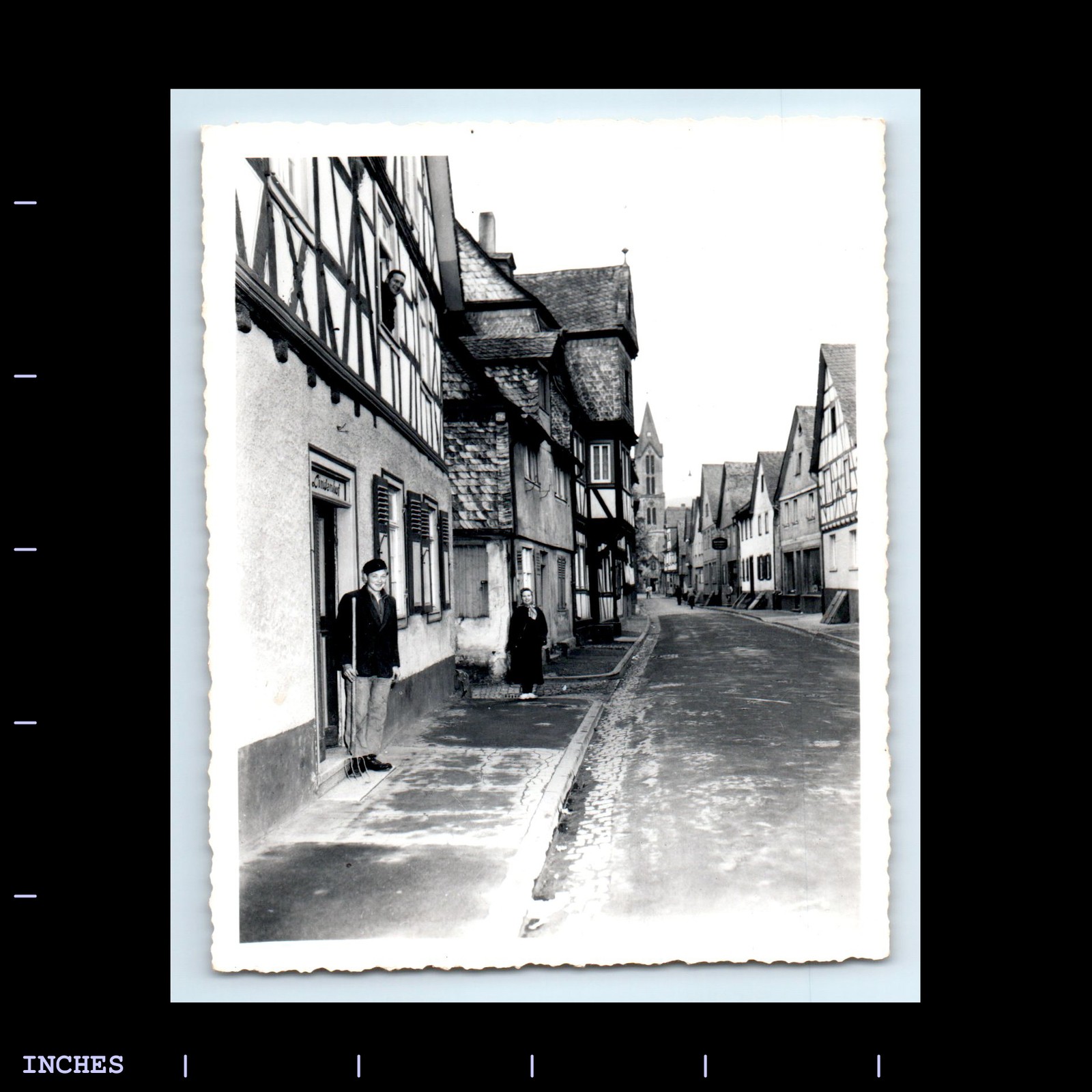 Old Vintage Photo STREET SCENE VILLAGE MAN WOMAN GERMANY LINDENHOF