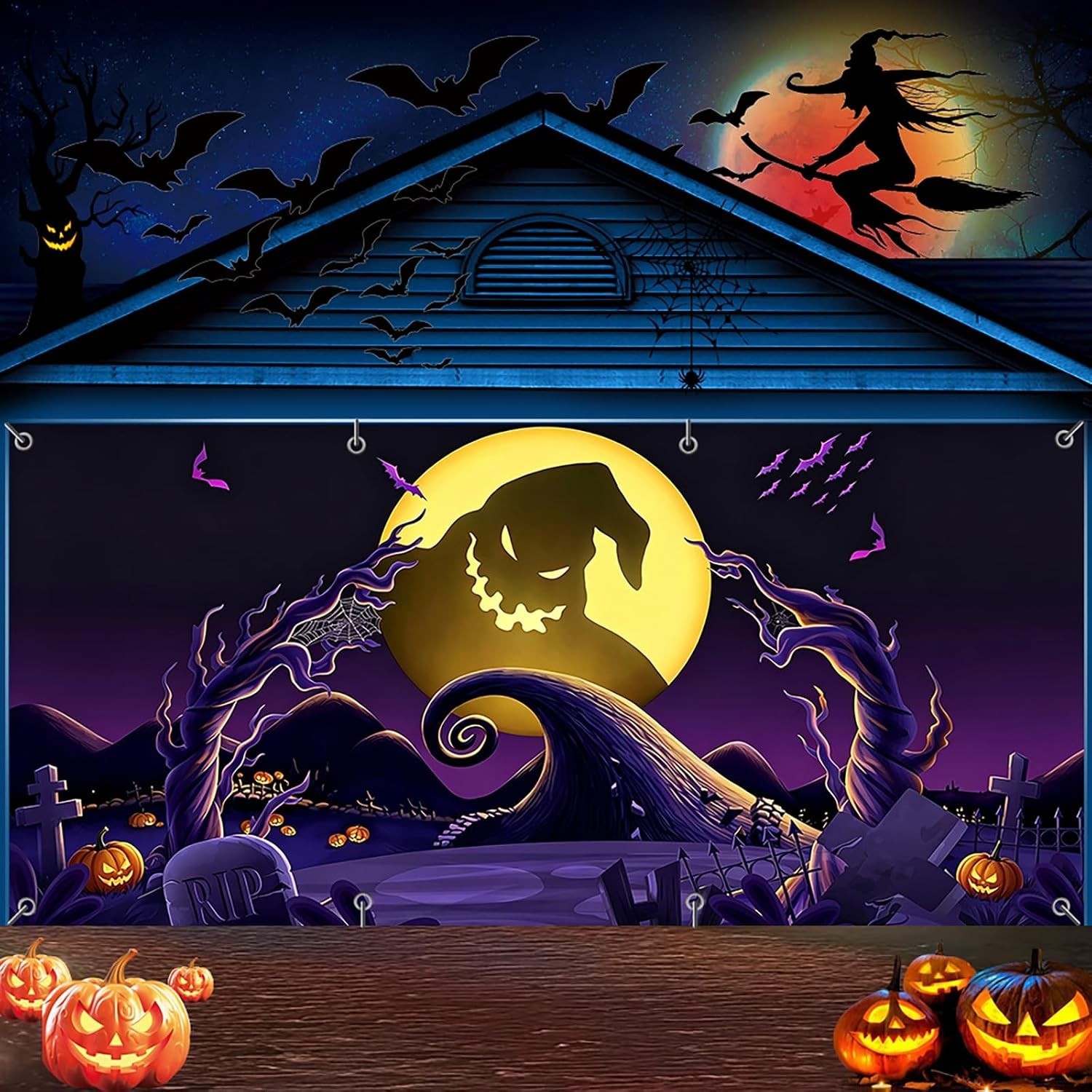13x6ft Nightmare Before Christmas Garage Door Decorations Nightmare Christmas 