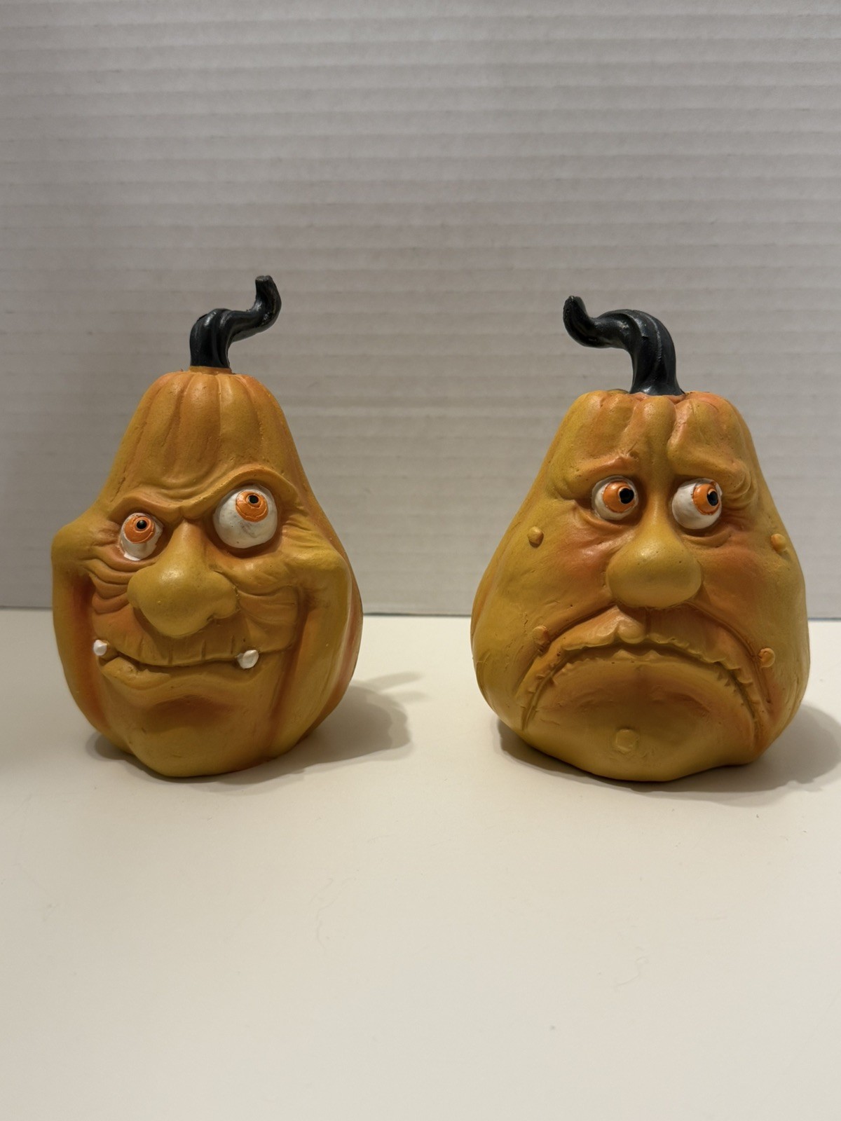 Dollar Tree Hard To Find Halloween Pumpkin Face Decor Set Of 2 Resin Figures