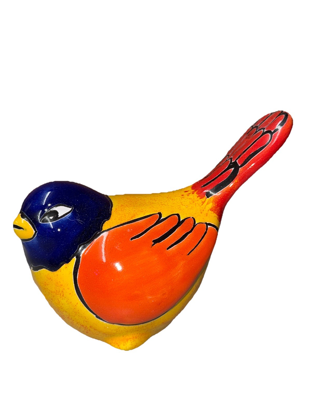 Beautiful Talavera Terra Cotta Hand-Painted Bird Figurine – VGC -MEXICO-COLORFUL