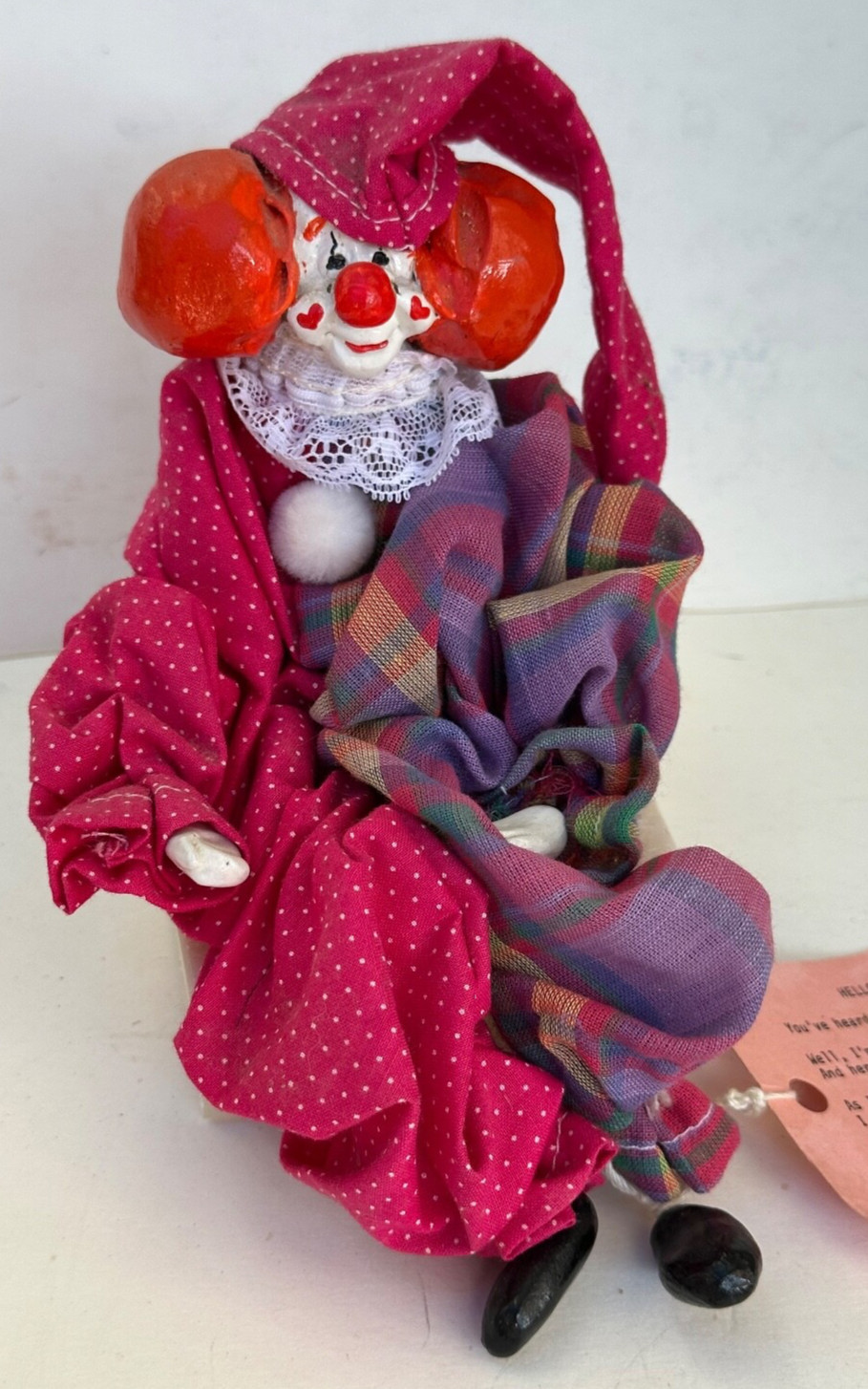 Vintage Character Guardian Clown Doll Shelf Sitter By Joan Rydberg