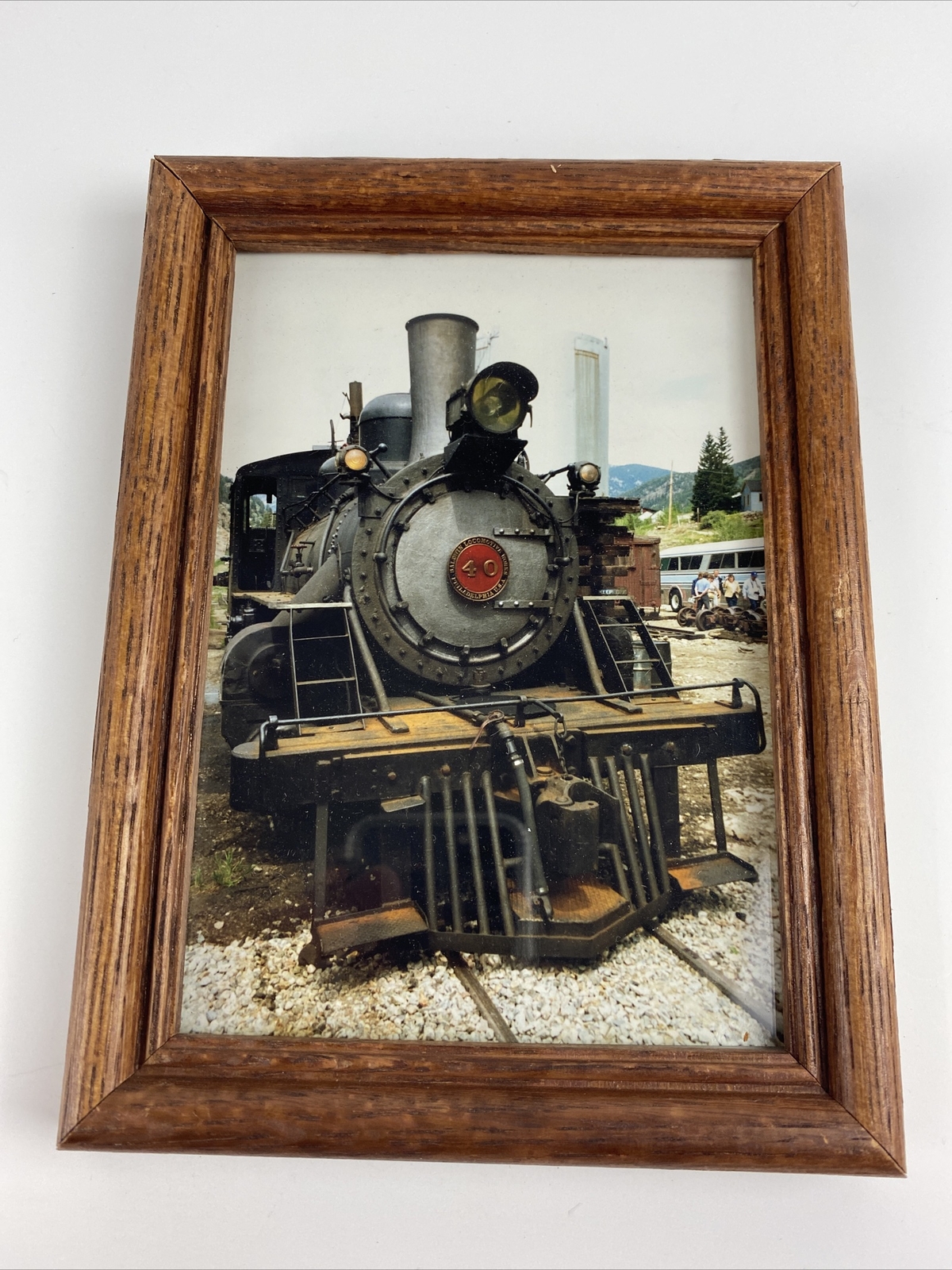 Oak Wood Frame - Train Railroad Photo (2-6-0 Locomotive/Georgetown Loop RR) 6x8\