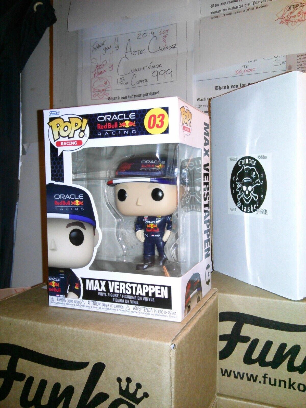 Funko Pop *FREE Protector* MAX VERSTAPPEN 03 *NEW* MINT Oracle Red Bull Racing