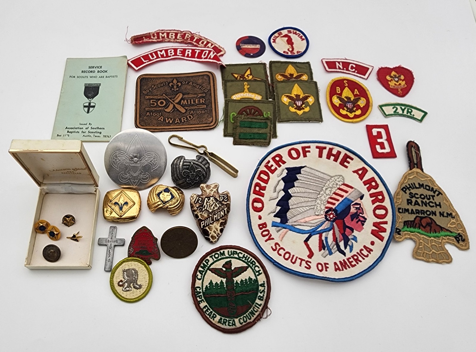 Vtg BOY SCOUTS PHILMONT RANCH Lot - Pins, Badges, Patches, etc - Circa 1950\'s