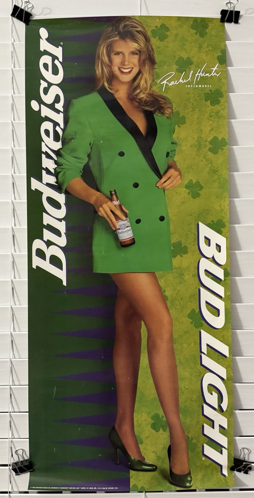 1994 Bud Light Rachel Hunter Sexy Supermodel Beer Poster 32 X 14 Budweiser 1994 Bud Light Rachel Hunter Sexy Supermodel Beer Poster 32 X 14 Budweiser
