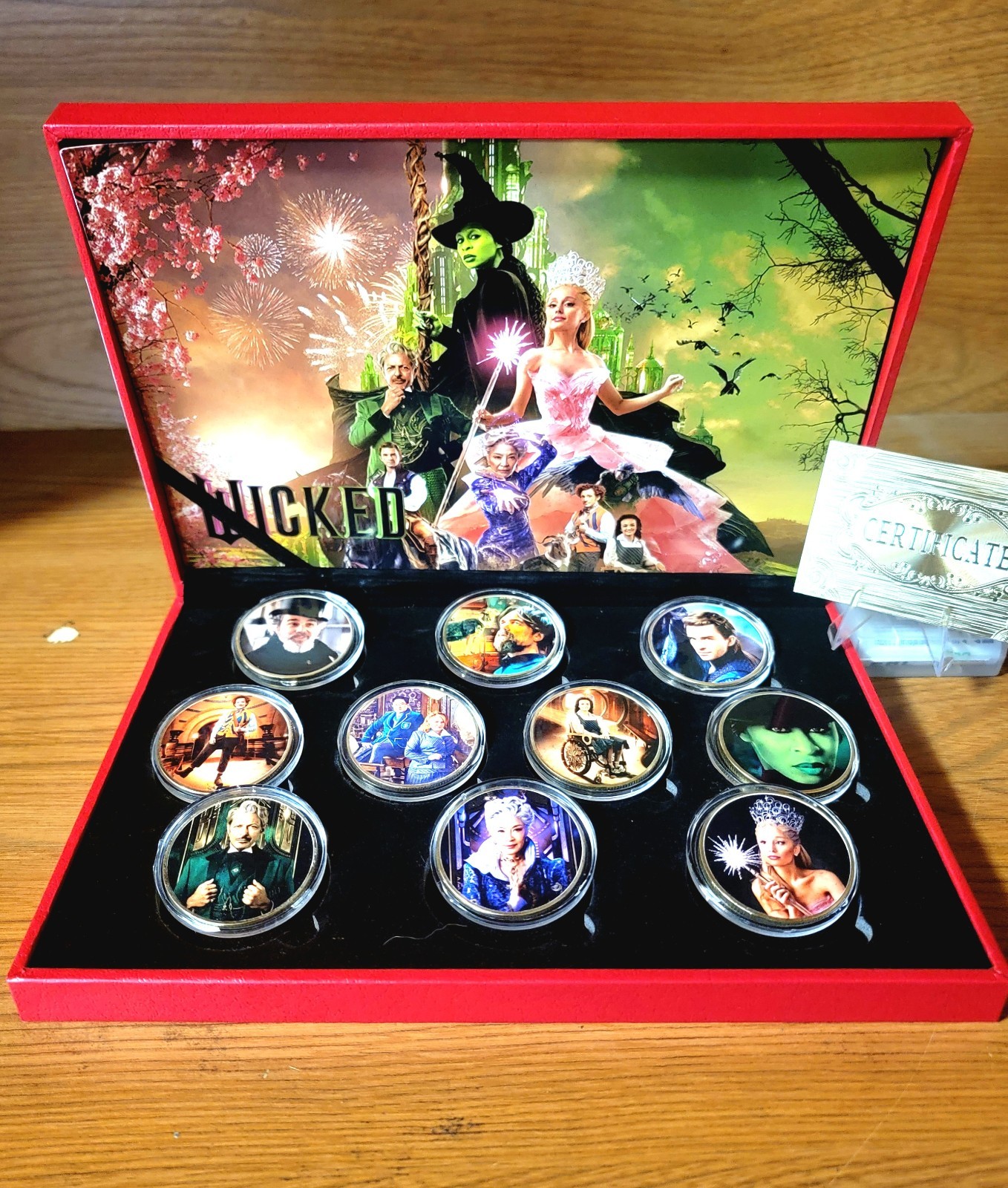 Wicked- 10 Piece- Reverse Proof-24k Gold Plated Collectors Set-KDC Hard Case.