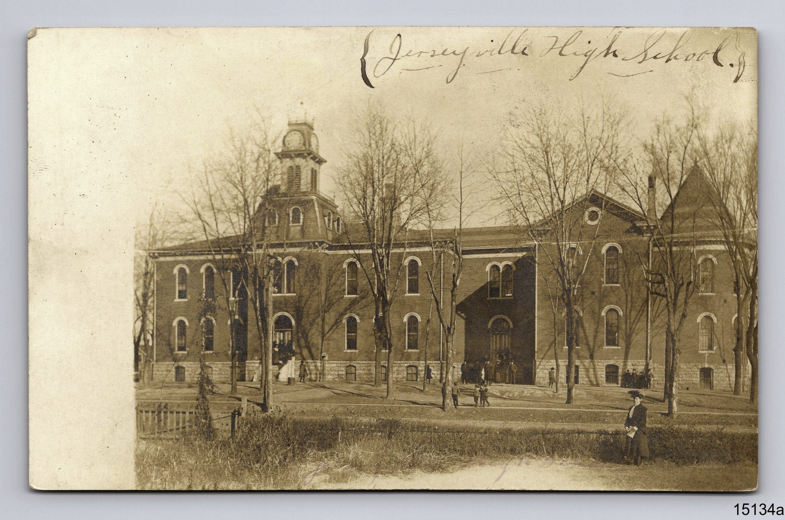 RPPC Public High School Children Teacher Jerseyville Illinois IL Postcard