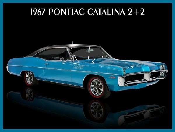 1967 Pontiac Catalina 2+2 in Blue over Black NEW Metal Sign: 12x16 1967 Pontiac Catalina 2+2 in Blue over Black NEW Metal Sign: 12x16