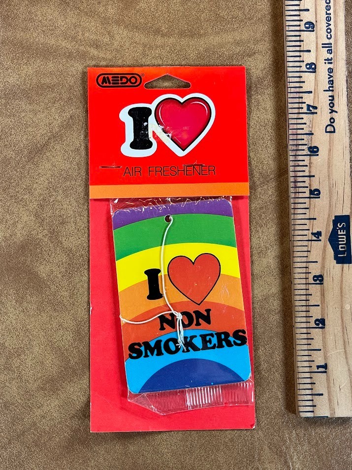 Vintage NOS I Love Non Smokers Air Freshener By Medo