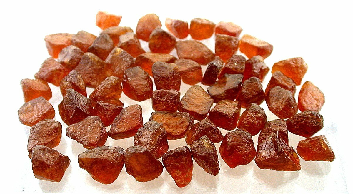 50 Gram 57 Pieces  .5 Gram to .9 Gram Hessonite Garnet Cabochon Cab Gem Rough