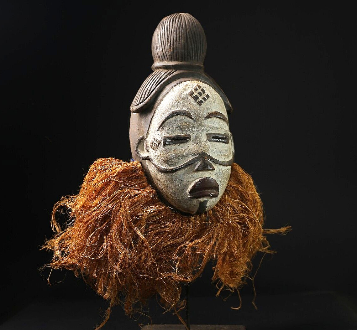 African Mask Spirit Gabonese African Puno GURO wall mask vintage art-G2140