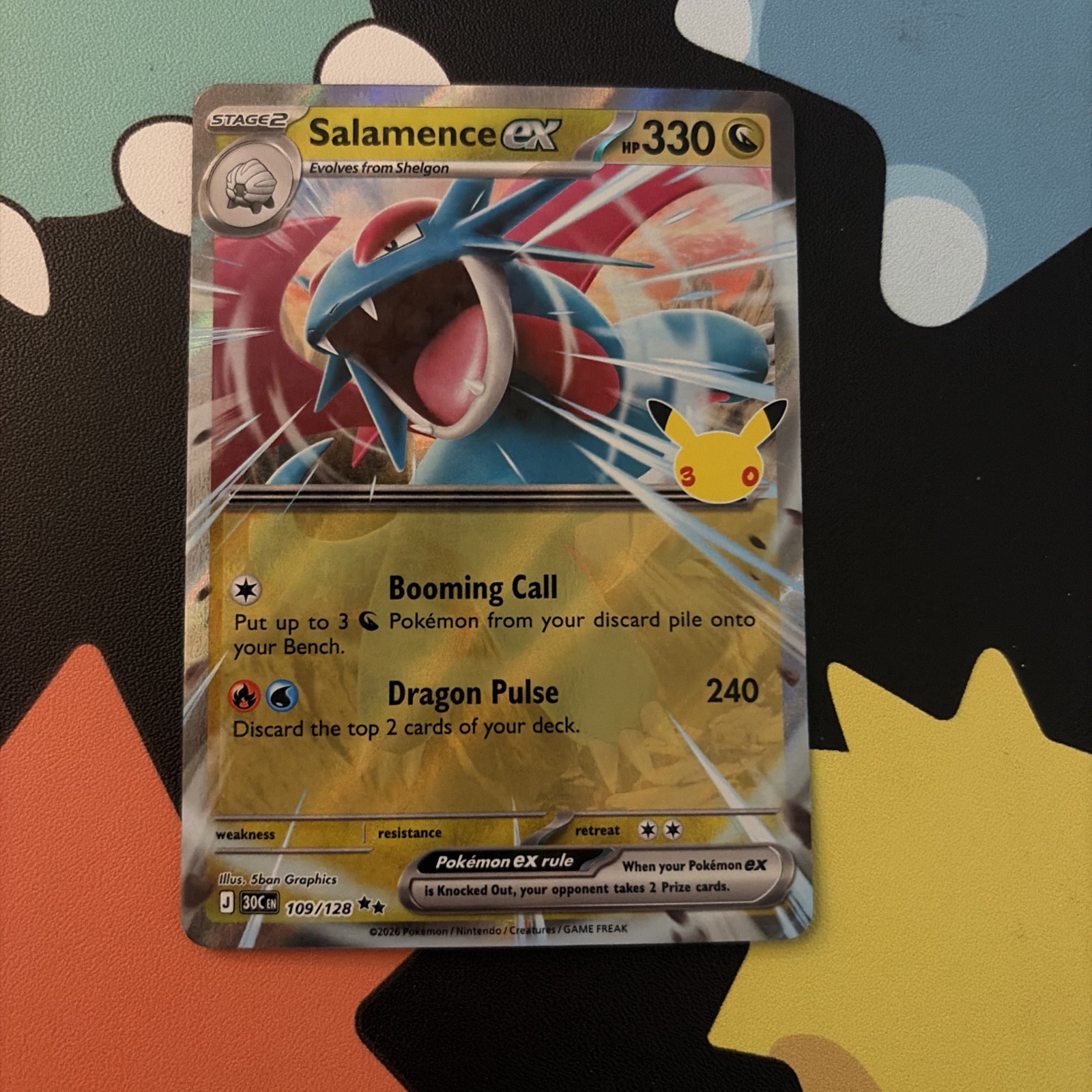 Pokémon 30th Anniversary Salamence ex 109/128 Double Rare Holo English NM