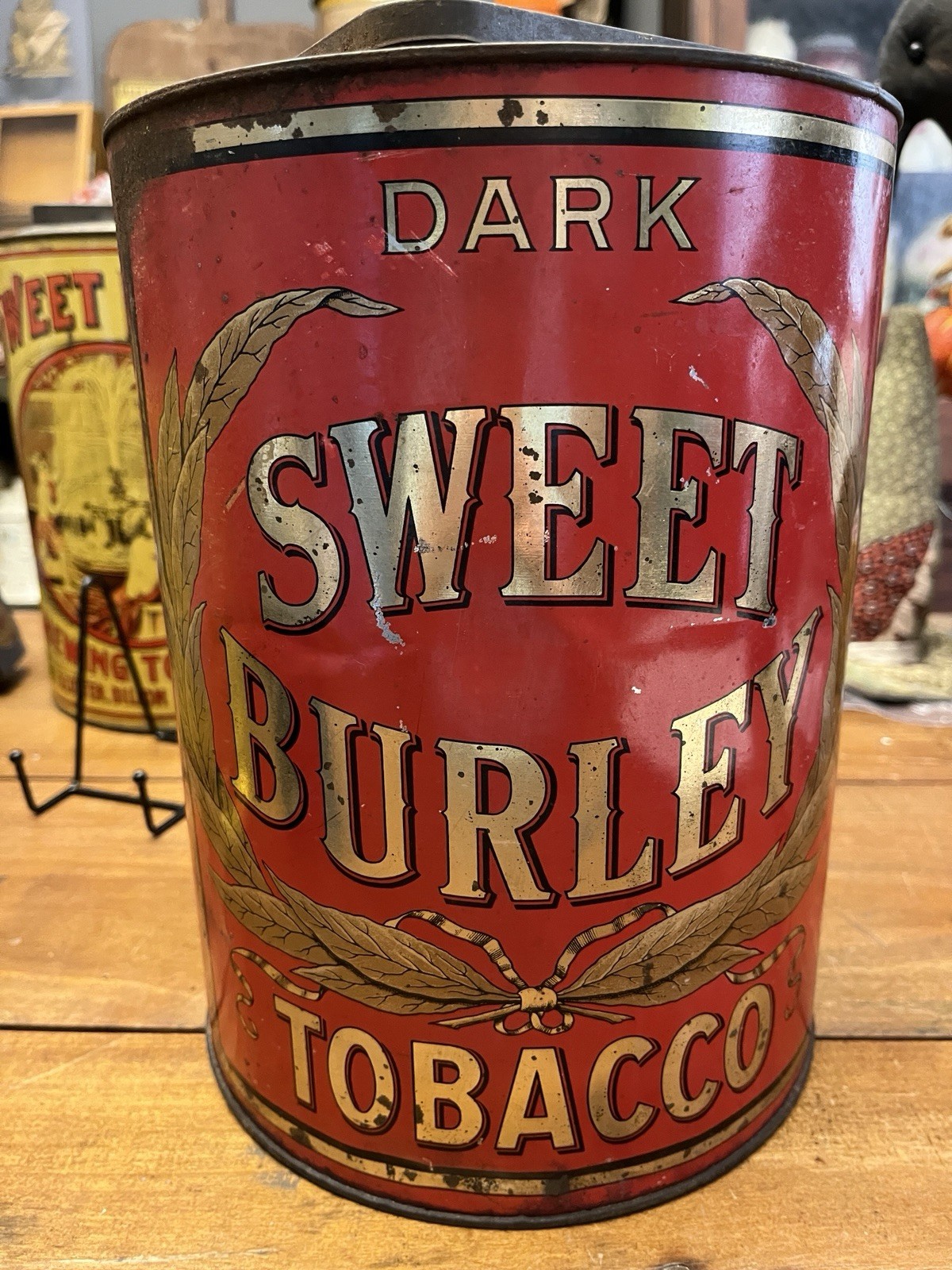 Vintage Sweet Burley Tobacco Counter Tin - 1930s